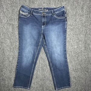 Rhythm in Blues Womens 12 Short Dark Indigo Denim Jeans M1169 Mid Rise Stretch